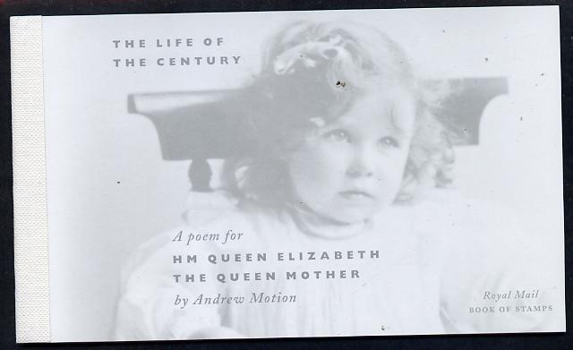 Booklet - Great Britain 2000 Queen Mothers 100th Birthday Â£7.03 Prestige booklet complete & very fine SG DX25, stamps on royalty, stamps on queen mother