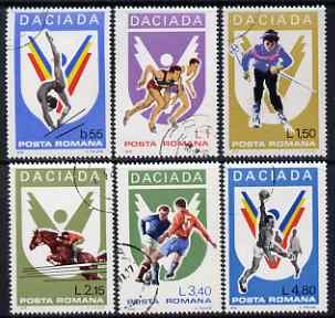 Rumania 1978 Daciada Rumanian Games perf set of 6 fine cto used, SG 4405-10, stamps on sport, stamps on gymnastics, stamps on running, stamps on skiing, stamps on horse jumping, stamps on horses, stamps on football, stamps on handball