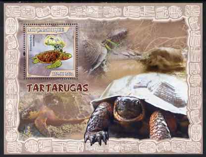 Mozambique 2007 Turtles perf souvenir sheet unmounted mint Yv 174, stamps on turtles, stamps on maps