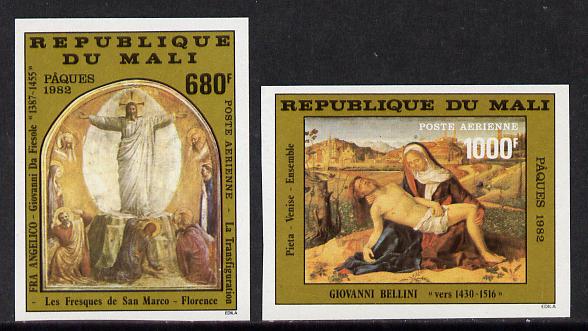 Mali 1982 Easter imperf set of 2 from limited printing (as SG 921-2), stamps on arts  easter