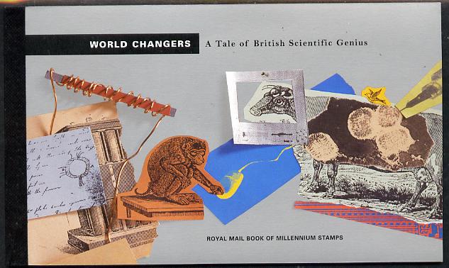 Great Britain 1999 World Changers Â£6.99 Prestige booklet complete & very fine SG DX23, stamps on science, stamps on medical, stamps on space, stamps on computers, stamps on 