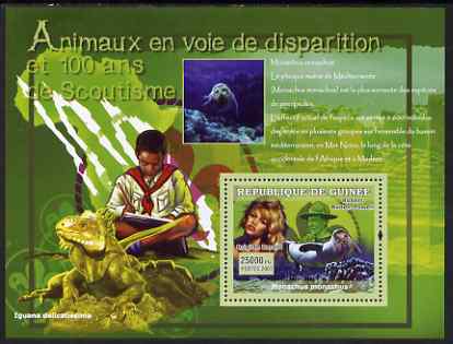 Guinea - Conakry 2007 Endangered Animals & Scouts perf souvenir sheet #1 unmounted mint Yv 570, stamps on , stamps on  stamps on animals, stamps on  stamps on scouts, stamps on  stamps on brigitte bardot