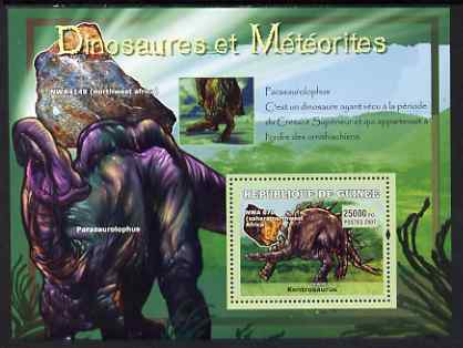 Guinea - Conakry 2007 Dinosaurs & Meteorites perf souvenir sheet #3 unmounted mint Yv 563, stamps on dinosaurs, stamps on minerals, stamps on meteors, stamps on astronomy