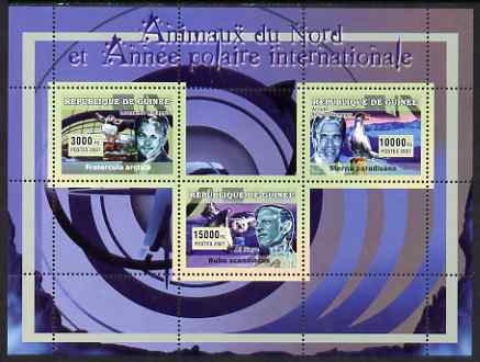 Guinea - Conakry 2007 International Polar Year & Animals perf sheetlet #2 containing 3 values unmounted mint Yv 2969-71, stamps on polar, stamps on animals, stamps on 