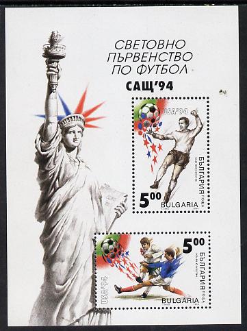 Bulgaria 1994 Football World Cup m/sheet (Statue of Liberty) unmounted mint, Mi BL 226, stamps on football   monuments     statues   sport     civil engineering   americana