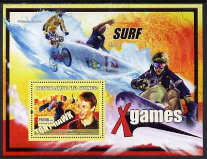 Guinea - Conakry 2007 Sports - Extreme Sports perf souvenir sheet unmounted mint Yv 461, stamps on sport, stamps on extreme, stamps on surfing, stamps on 