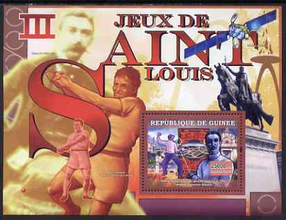 Guinea - Conakry 2007 Sports - 1904 St Louis Olympic Games perf souvenir sheet unmounted mint Yv 476, stamps on , stamps on  stamps on sport, stamps on  stamps on olympics, stamps on  stamps on hammer, stamps on  stamps on fencing, stamps on  stamps on , stamps on  stamps on satellites