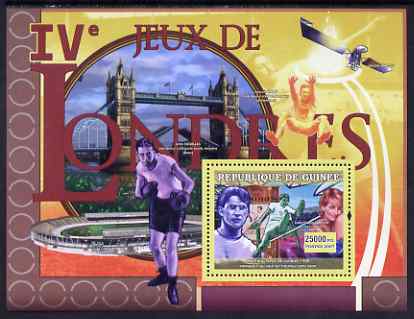 Guinea - Conakry 2007 Sports - 1908 London Olympic Games perf souvenir sheet unmounted mint Yv 477, stamps on sport, stamps on olympics, stamps on high jump, stamps on boxing, stamps on long jump, stamps on bridges, stamps on london, stamps on diana, stamps on satellites