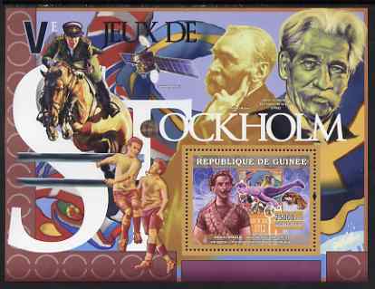 Guinea - Conakry 2007 Sports - 1912 Stockholm Olympic Games perf souvenir sheet unmounted mint Yv 478, stamps on sport, stamps on olympics, stamps on gymnastics, stamps on horses, stamps on football, stamps on , stamps on nobel, stamps on schweitzer, stamps on satellites
