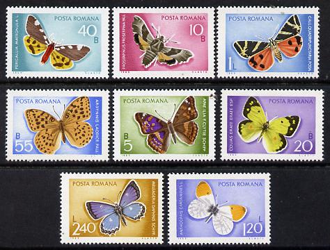 Rumania 1969 Butterflies set of 8 unmounted mint, SG 3649-56, Mi 2771-78*, stamps on butterflies