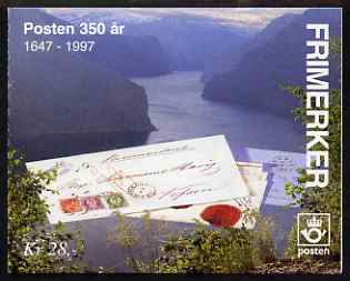 Norway 1995 350th Anniversary of Postal Service booklet complete and pristine, SG SB96, stamps on postal, stamps on stamp on stamp, stamps on stamponstamp