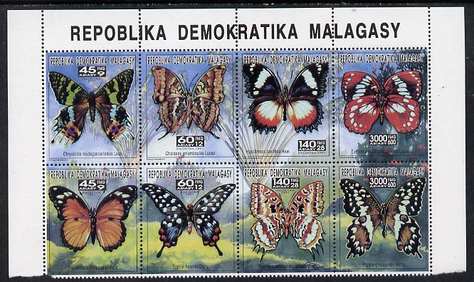 Madagascar 1993 Butterflies complete set of 8 values (from Butterflies & Birds set) unmounted mint between SG 1044-59, stamps on butterflies