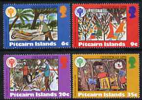 Pitcairn Islands 1979 International Year of the Child set of 4 Christmas Paintings unmounted mint, SG 200-203, stamps on arts, stamps on christmas, stamps on children, stamps on  iyc , stamps on 