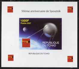 Chad 2007 50th Anniversary of Sputnik imperf m/sheet #1 unmounted mint. Note this item is privately produced and is offered purely on its thematic appeal. , stamps on space
