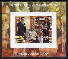 Chad 2008 Nelson Mandela 90th Birthday imperf individual deluxe sheet #3 unmounted mint , stamps on personalities, stamps on mandela, stamps on aids, stamps on nobel, stamps on personalities, stamps on mandela, stamps on nobel, stamps on peace, stamps on racism, stamps on human rights