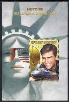 Madagascar 1999 History of American Cinema - Tom Cruise perf m/sheet unmounted mint. Note this item is privately produced and is offered purely on its thematic appeal , stamps on personalities, stamps on films, stamps on cinema, stamps on entertainments, stamps on movies, stamps on statue of liberty, stamps on ralways