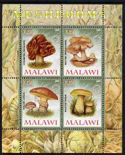 Malawi 2008 Fungi #3 perf sheetlet containing 4 values, each with Scout logo unmounted mint, stamps on fungi, stamps on scouts