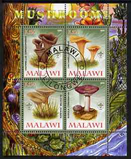 Malawi 2008 Fungi #4 perf sheetlet containing 4 values, each with Scout logo fine cto used, stamps on fungi, stamps on scouts