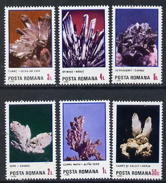 Rumania 1985 Minerals set of 6 unmounted mint, Mi 4202-07*, stamps on , stamps on  stamps on minerals