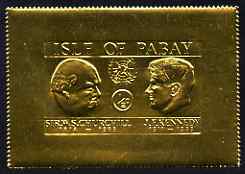 Pabay 1967 Churchill & Kennedy 1/2d larger format embossed in gold foil unmounted mint (Rosen PA65), stamps on personalities, stamps on churchill, stamps on kennedy