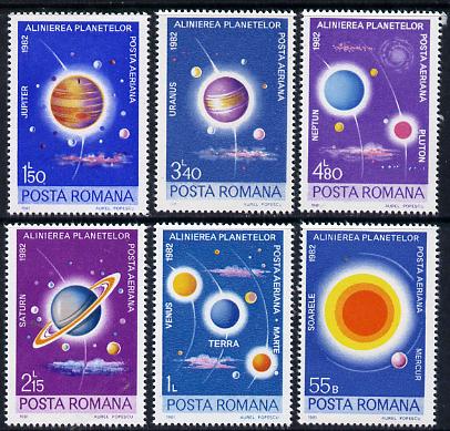 Rumania 1981 The Planets set of 6 unmounted mint, Mi 3795-3800, stamps on , stamps on  stamps on space, stamps on  stamps on astronomy, stamps on  stamps on astrology