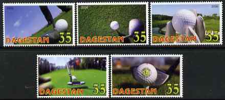 Dagestan Republic 2006 Golf perf set of 5 unmounted mint, stamps on sport, stamps on golf