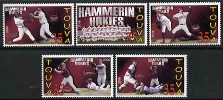 Touva 2006 Baseball (Hammerin Hokies) perf set of 5 unmounted mint, stamps on sport, stamps on baseball