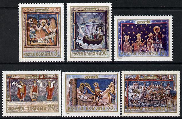 Rumania 1969 Frescoes from Monasteries #1 set of 6 unmounted mint, SG 3686-91, Mi 2814-19 , stamps on arts, stamps on religion