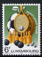 Luxembourg 1980 Sport for All 6f unmounted mint SG 1048, stamps on sport, stamps on tennis, stamps on bowling, stamps on football, stamps on bowls, stamps on golf