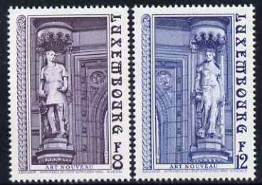 Luxembourg 1980 Art Nouveau Sculpturess perf set of 2 unmounted mint SG 1051-2, stamps on arts, stamps on sculture, stamps on mercury
