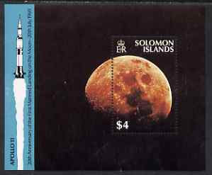 Solomon Islands 1989 20th Anniversary of Moon Landing perf m/sheet unmounted mint SG MS 656, stamps on space, stamps on apollo.moon