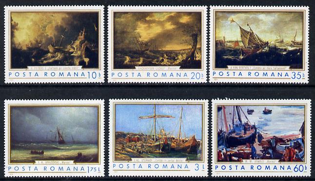Rumania 1971 Marine Paintings set of 6 unmounted mint, Mi 2971-76, SG 3835-40, stamps on arts, stamps on ships