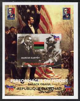 Chad 2008 Barack Obama imperf s/sheet #3 unmounted mint. Note this item is privately produced and is offered purely on its thematic appeal. ., stamps on personalities, stamps on obama, stamps on flags, stamps on lincoln, stamps on usa presidents, stamps on americana, stamps on printing