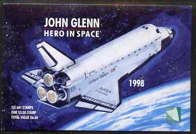 Marshall Islands 1998 John Glenn Hero in Space $6.60 booklet complete and fine, SG SB25, stamps on personalities, stamps on space, stamps on shuttle, stamps on masonics, stamps on masonry