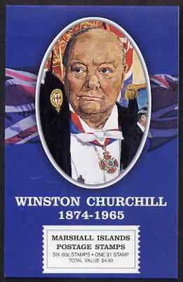 Marshall Islands 2000 Winston Churchill $6.60 booklet complete and fine, SG SB26, stamps on personalities, stamps on churchill, stamps on london, stamps on aviation, stamps on  ww2 , stamps on royalty