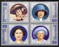 Marshall Islands 2000 100th Birthday of Queen Mother se-tenant block of 4 unmounted mint, SG 1390-93, stamps on royalty, stamps on queen mother, stamps on 