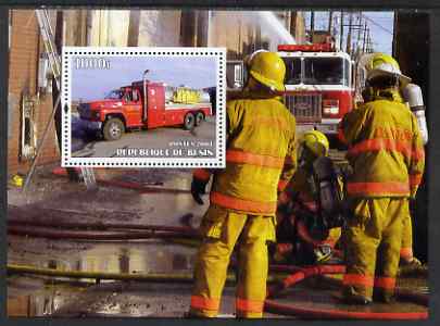 Benin 2004 Fire Engines #2 perf m/sheet unmounted mint, stamps on fire