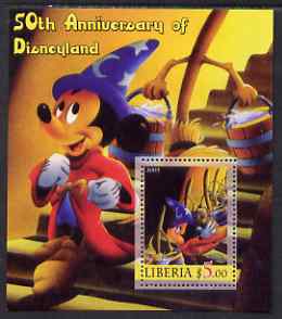 Liberia 2005 50th Anniversary of Disneyland #03 (Mickey Mouse) perf s/sheet unmounted mint, stamps on , stamps on  stamps on disney, stamps on  stamps on cinema, stamps on  stamps on movies, stamps on  stamps on cartoons, stamps on  stamps on entertainments