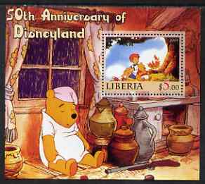 Liberia 2005 50th Anniversary of Disneyland #07 (Pooh) perf s/sheet unmounted mint, stamps on disney, stamps on cinema, stamps on movies, stamps on cartoons, stamps on entertainments, stamps on bears