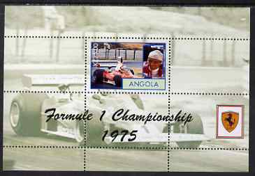 Angola 2000 Ferrari Formula 1 World Champions 1975 - Niki Lauda perf s/sheet unmounted mint. Note this item is privately produced and is offered purely on its thematic ap..., stamps on sport, stamps on racing cars, stamps on personalities, stamps on  f1 , stamps on formula 1, stamps on ferrari
