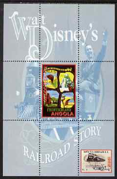 Angola 2000 Walt Disneys Railroad Story #2 perf s/sheet unmounted mint, stamps on disney, stamps on railways