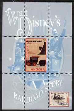 Angola 2000 Walt Disneys Railroad Story #4 perf s/sheet unmounted mint, stamps on disney, stamps on railways
