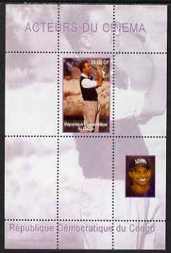 Congo 2000 Film Stars & Tiger Woods perf s/sheet #3 (Kevin Costner) unmounted mint, stamps on personalities, stamps on movies, stamps on cinema, stamps on films, stamps on sport, stamps on golf