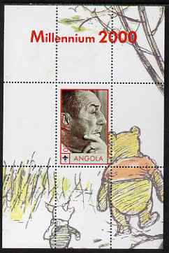 Angola 2000 Millennium 2000 - Walt Disney perf s/sheet (background shows Pooh & Piglet) unmounted mint. Note this item is privately produced and is offered purely on its ..., stamps on personalities, stamps on movies, stamps on cinema, stamps on films, stamps on disney, stamps on bears