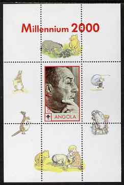 Angola 2000 Millennium 2000 - Walt Disney perf s/sheet (background shows characters from Winnie the Pooh) unmounted mint. Note this item is privately produced and is offered purely on its thematic appeal, stamps on personalities, stamps on movies, stamps on cinema, stamps on films, stamps on disney, stamps on bears