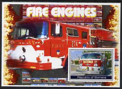Somalia 2002 Fire Engines #2 perf s/sheet unmounted mint, stamps on fire