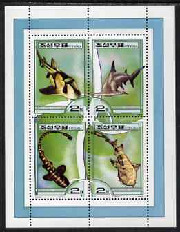 North Korea 2000 Fauna - Whales perf sheetlet containing 4 values unmounted mint SG N4000-03, stamps on whales, stamps on marine life