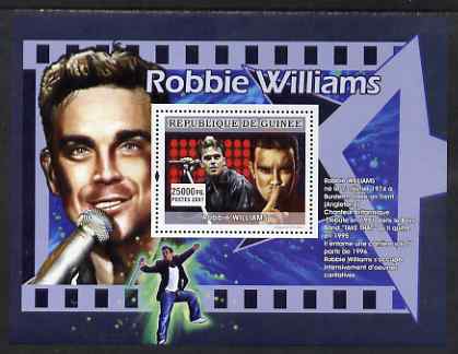 Guinea - Conakry 2007 Male Music Stars (Robbie Williams) perf souvenir sheet unmounted mint, stamps on , stamps on  stamps on music, stamps on  stamps on personalities, stamps on  stamps on robbie williams