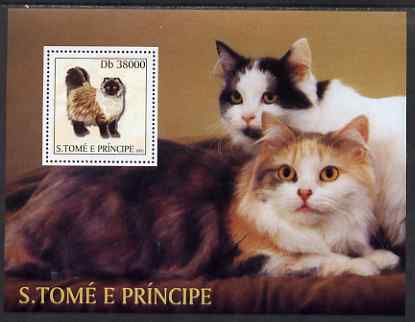 St Thomas & Prince Islands 2003 Cats (with Scouts emblem) perf souvenir sheet unmounted mint Mi Bl 1441, stamps on animals, stamps on cats, stamps on scouts