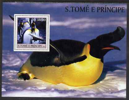 St Thomas & Prince Islands 2003 Penguins & Concorde perf souvenir sheet unmounted mint Mi Bl 1435, stamps on polar, stamps on penguins, stamps on aviation, stamps on concorde